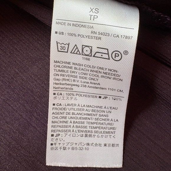 XS banana Republic XS Long Sleeve Chocolate Brown Blouse NWT - Picture 6 of 6